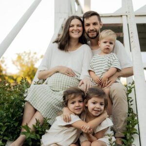 Ouders met kinderen in het gouden moment